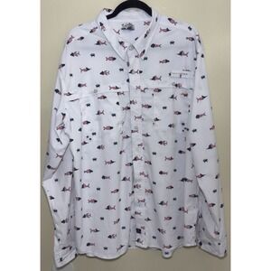 Salt Life Fishing Shirt Mens XL American Flag Patriotic Outdoor Long Sleeve